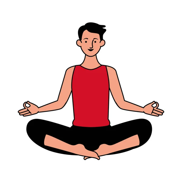 Joven atleta practicando yoga carácter — Archivo Imágenes Vectoriales