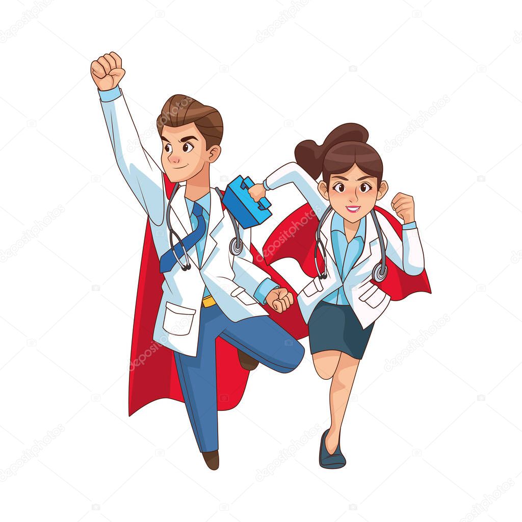 super doctors couple comic characters