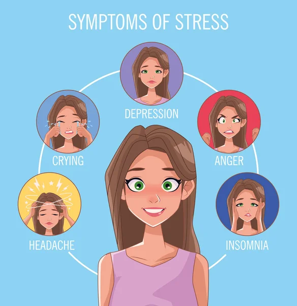 Gruppe von Frauen mit Stresssymptomen — Stockvektor
