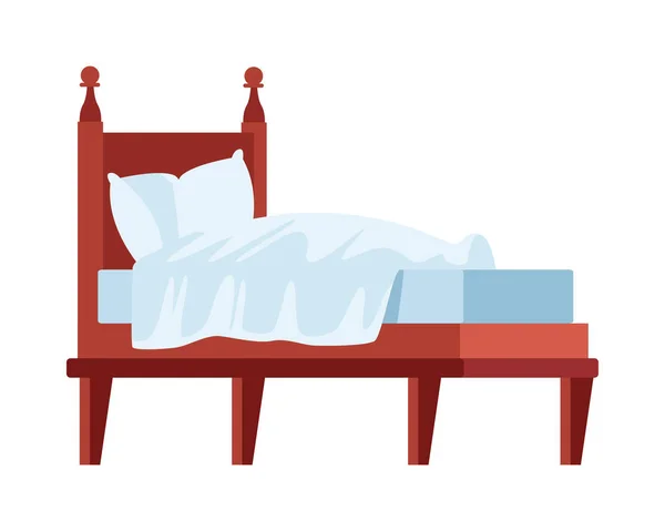 床与枕头隔离图标 — 图库矢量图片