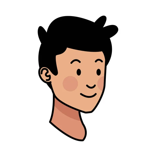 Jeune homme tête avatar personnage — Image vectorielle