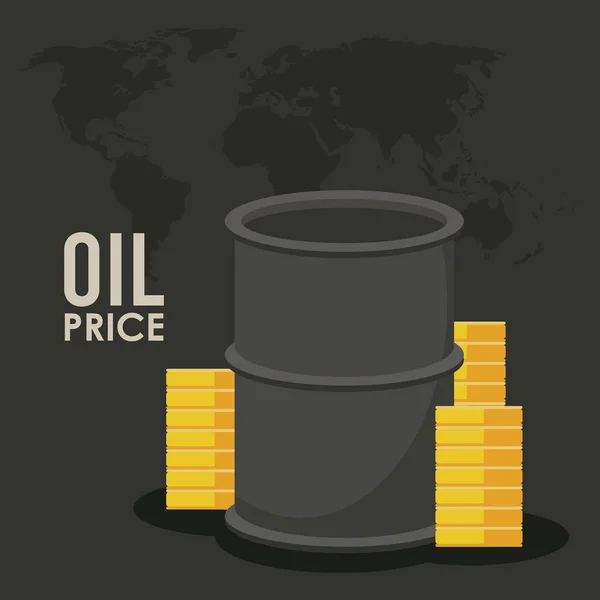 stock vector oil price infographic with barrel and coins