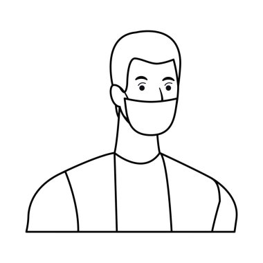 Adam covid19 karakteri için yüz maskesi kullanıyor