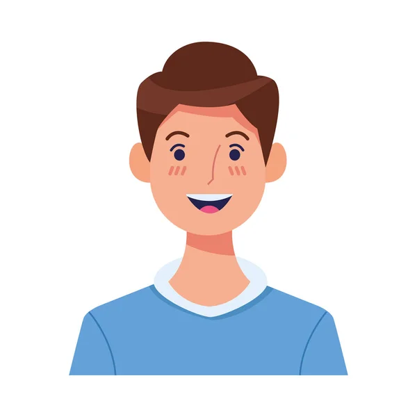 Young man avatar character icon — Stock Vector