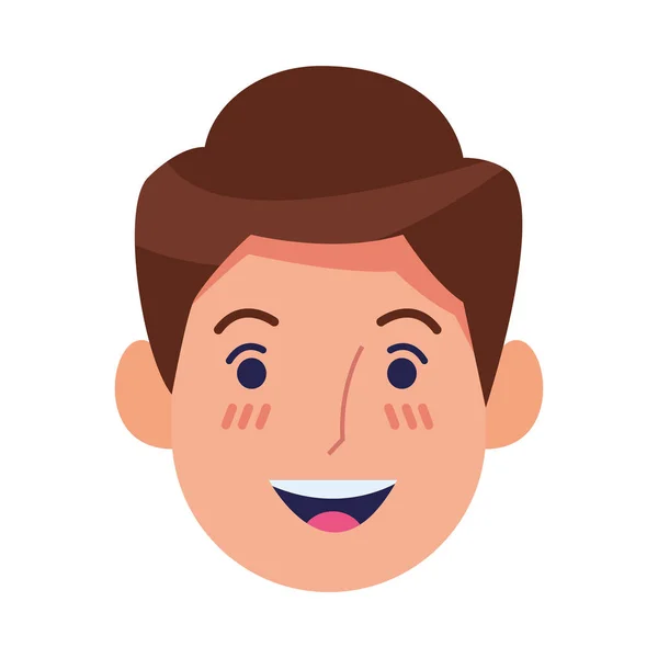 Joven cabeza avatar carácter — Vector de stock