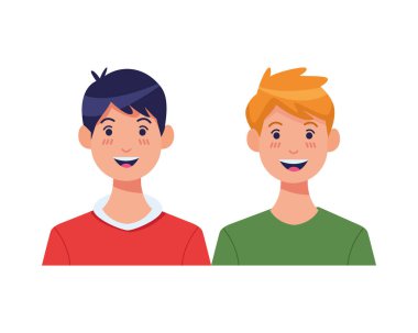 Genç erkekler karakter simgelerini avatarlar