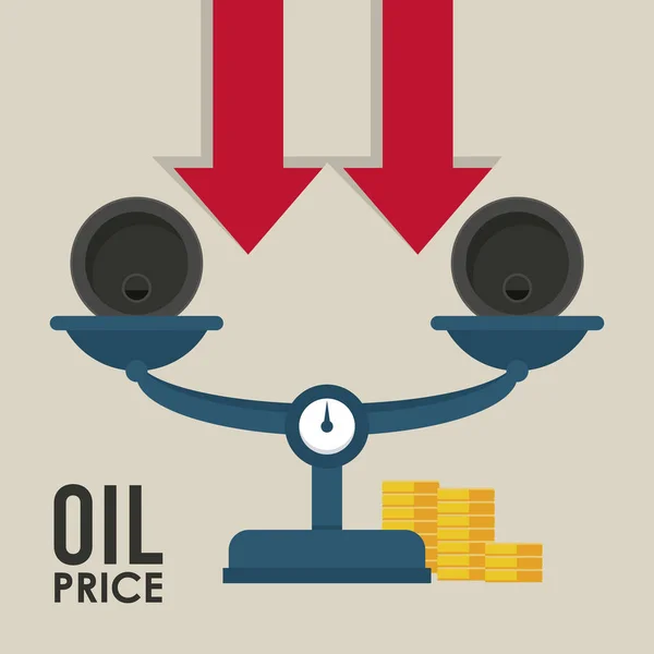 Cena ropy infografii s sudy a vyvážení — Stockový vektor