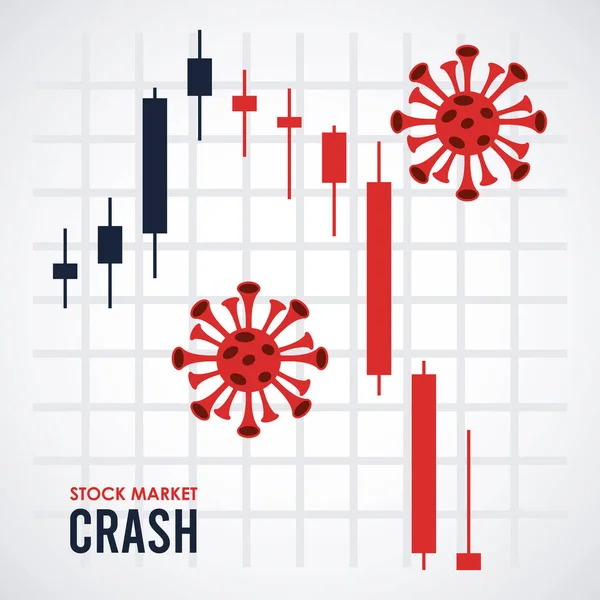 Tőzsdei összeomlás infografikai statisztika — Stock Vector