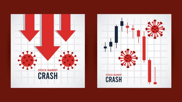 Mercado de valores caída infografía estadística — Archivo Imágenes Vectoriales