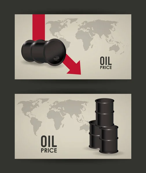 Cena ropy infografika s barely a zemskými mapami — Stockový vektor