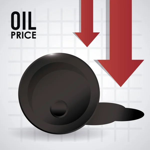 Varil ve oklu petrol fiyatı bilgisi — Stok Vektör