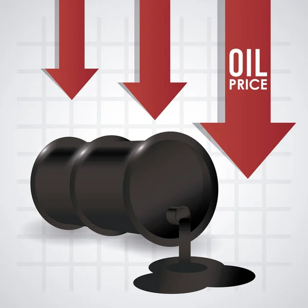 Cena ropy infografika s sudy a šipkami — Stockový vektor