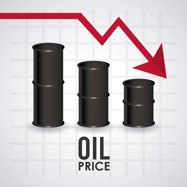 Cena ropy infografika s sudy a šipkou — Stockový vektor