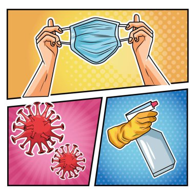 prevention methods covid19 pandemics icons clipart
