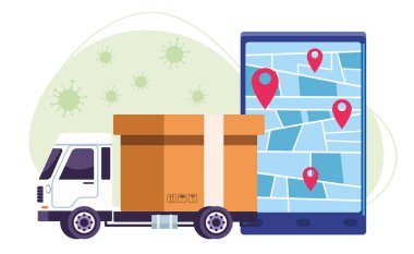 covid19 parçacıkları ile çevrimiçi kamyon teslimatı