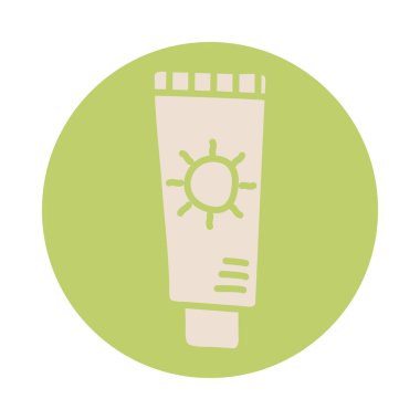 Güneş engelleyici şişe blok biçimi simgesi