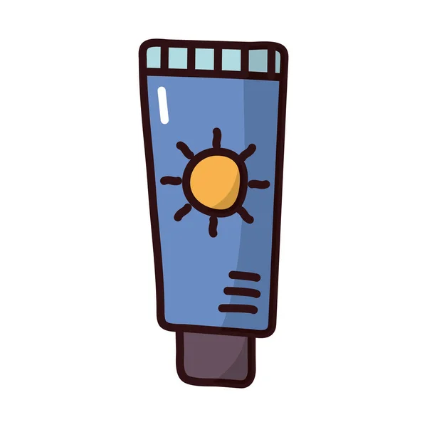 Bloqueador solar botella relleno estilo icono — Vector de stock
