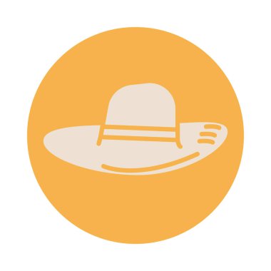 kadın yaz şapkası blok biçimi simgesi