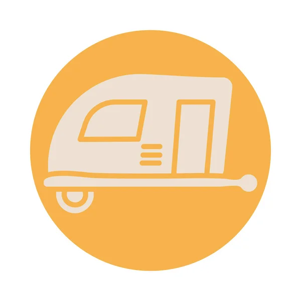 Camper blok stijl pictogram — Stockvector