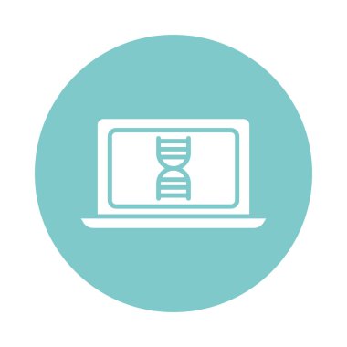 DNA molekül sağlığına sahip dizüstü bilgisayar çevrimiçi siluet gradyan biçimi