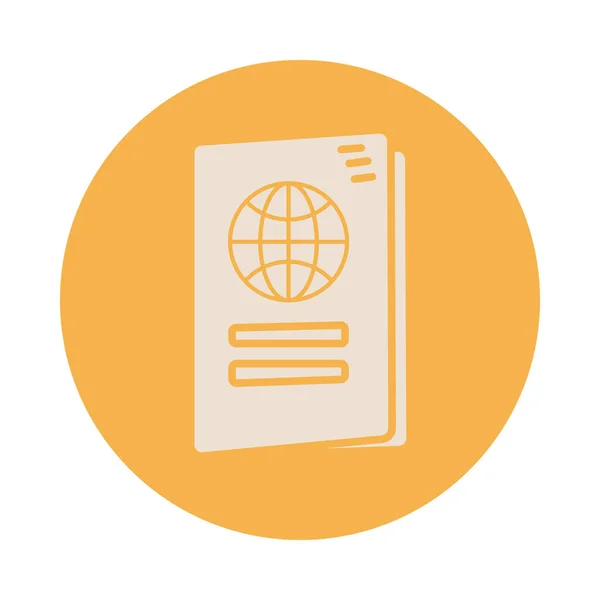 Passport document id block style icon — Stock Vector