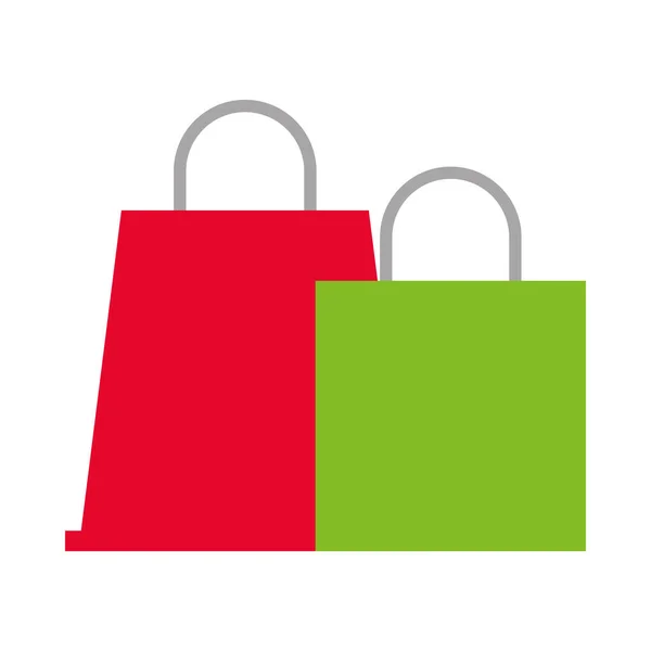Shopping bags market isolated icons — Stock Vector