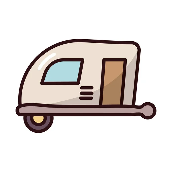 Camper trailer fill style icon — Stock Vector