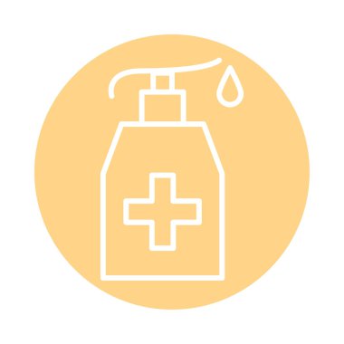 Antibakteriyel sabun şişesi çizgisi simgesi