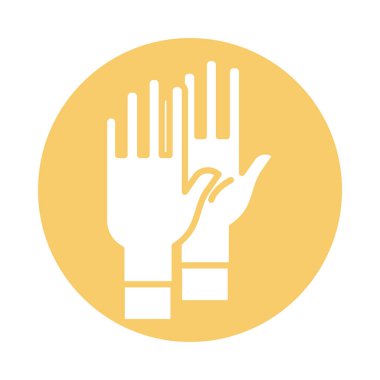 Lateks eldivenli eller biçim simgesini doldurur