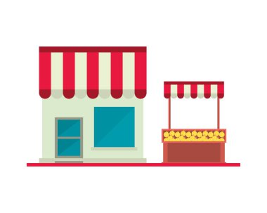 büfeyle birlikte depolama ön cephesi