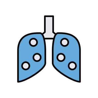 İnsan akciğerleri çizgisi ve biçim simgesi