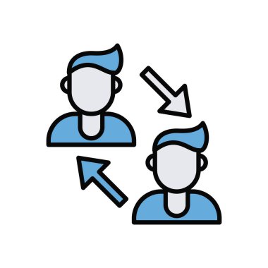 İnsanlar uzaklık sosyal çizgisini siluetler ve biçim simgesini doldurur