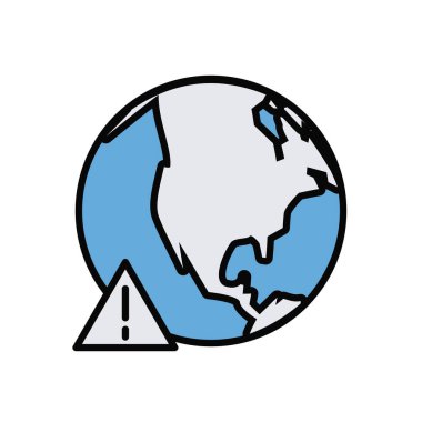 Uyarı sembolü ve dolgu stili olan dünya gezegeni