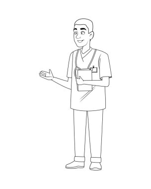 profesyonel doktor avatar karakter simgesi