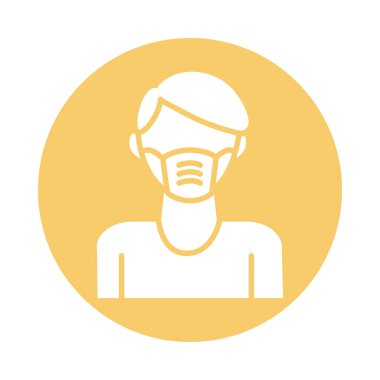 Yüz maskesi aksesuar biçimi kullanan adam