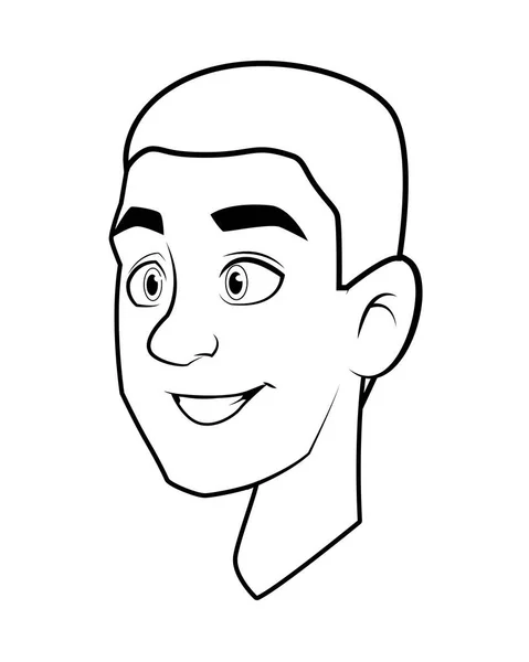 Homem cabeça avatar personagem ícone —  Vetores de Stock