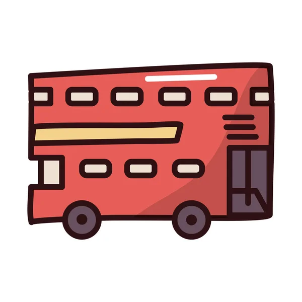 Bus public transport fill style icon — Stock Vector