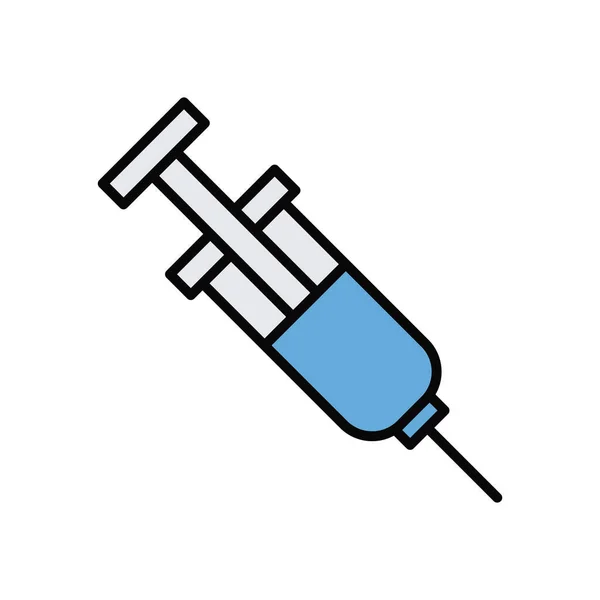 Ligne médicale d'injection et icône de style de remplissage — Image vectorielle