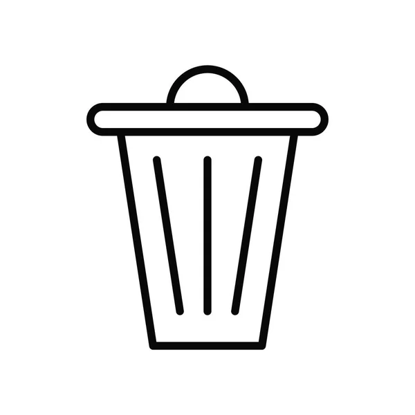 Afvalbak lijn stijl pictogram — Stockvector