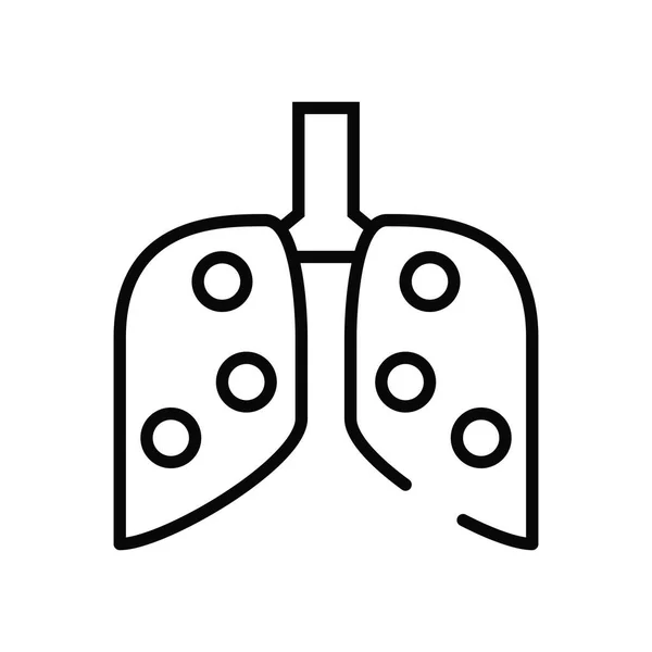 Menselijke longen lijn stijl pictogram — Stockvector