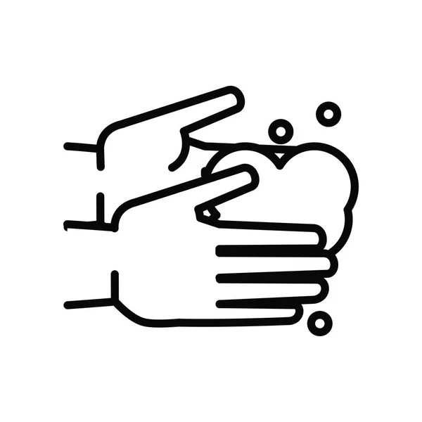 Hände waschen Linie Stil-Ikone — Stockvektor