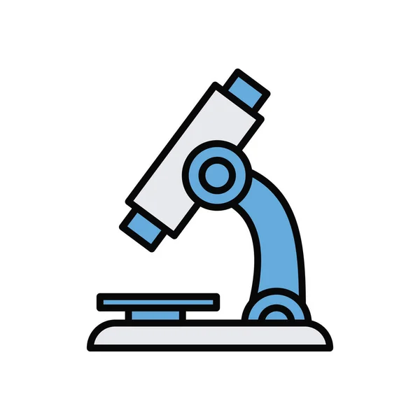 Línea de laboratorio microscopio e icono de estilo de relleno — Vector de stock