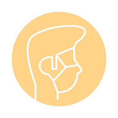 Yüz maskesi tarzı simge kullanan adam