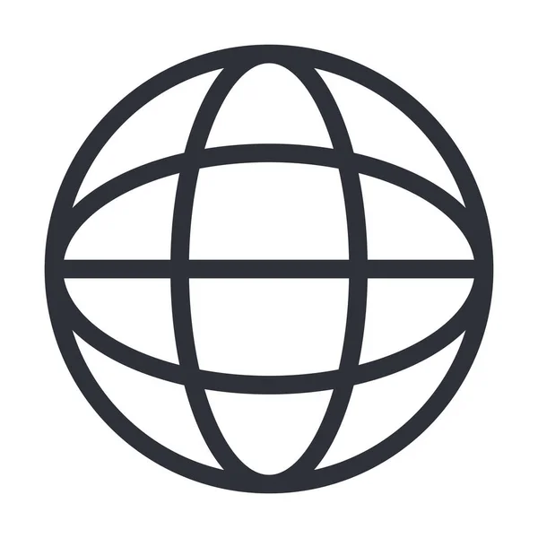 Sfär webbläsare planet isolerad ikon — Stock vektor