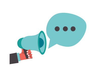 Megafon ses aygıtı ile el