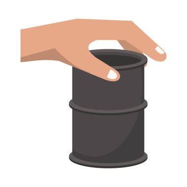 El kaldırma yağ varili ikonu izole