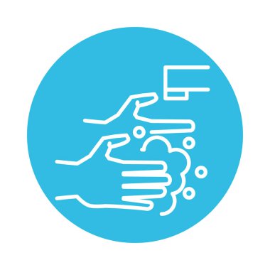 Eller yıkama çizgisi tarzı simge