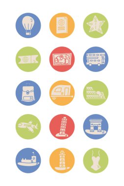 Tatil paketleri simgeler ayarlar