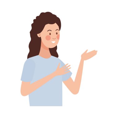 Mutlu genç kadın Avatar karakteri