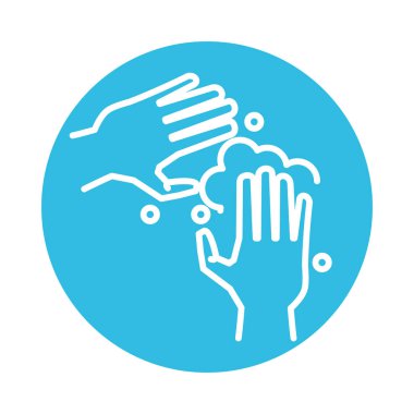 Eller yıkama çizgisi tarzı simge